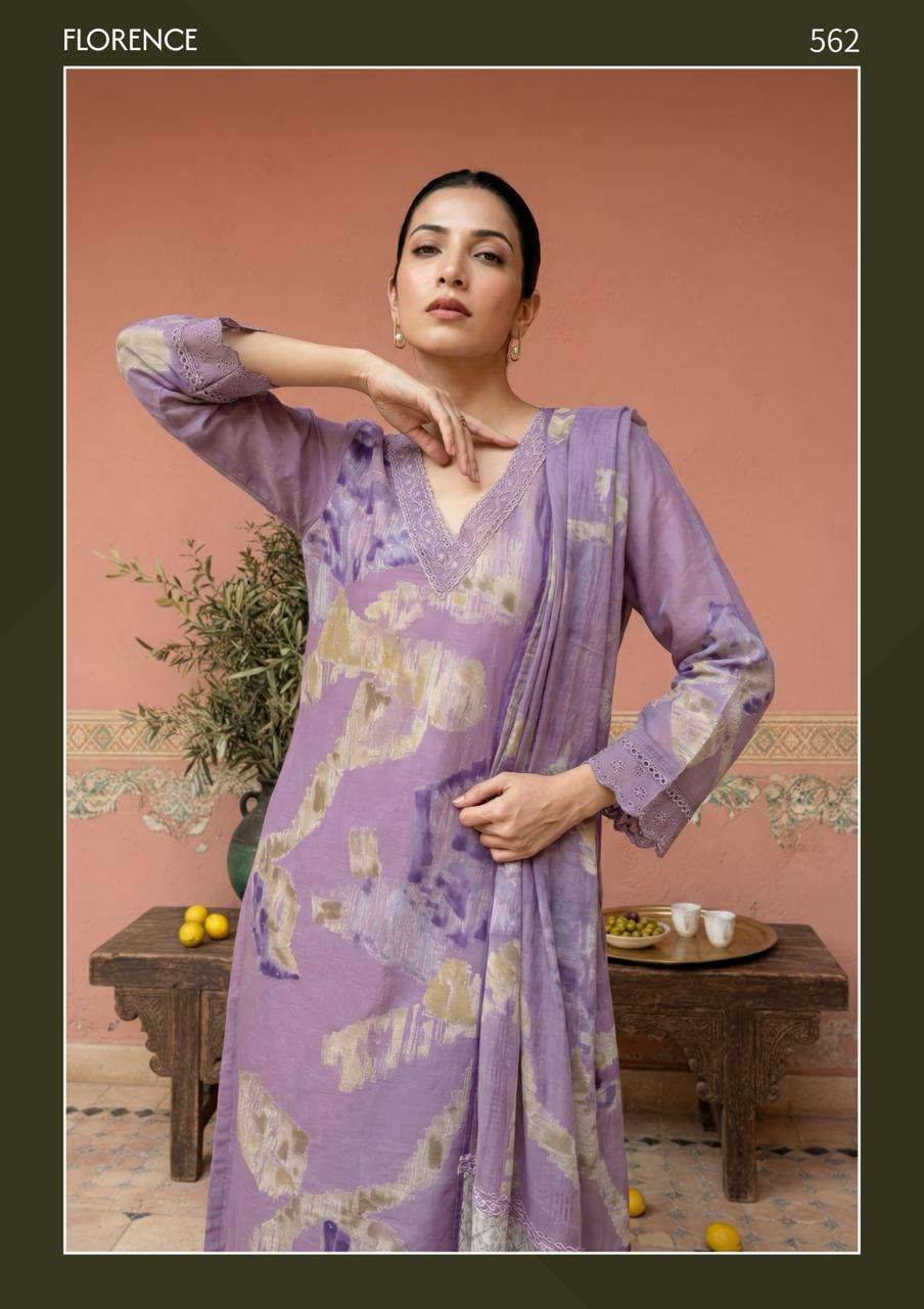 FLORENCE By T&M 515 TO 521 Beautiful Festive Suits Stylish Colorful Fancy Casual Wear Organdy Digital Print Dresses At Wholesale Price